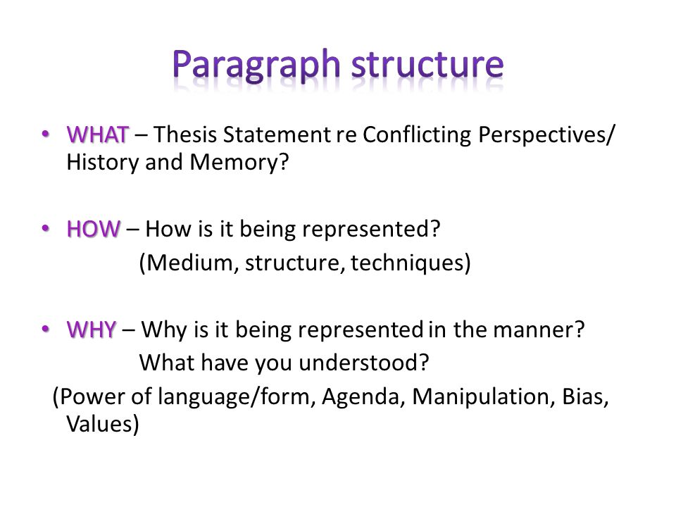 Thesis statements on conflicting perspectives